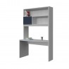 BOOKCASE WITH CURVED DESK COMPOSITION WITH 2 SHELVES AND A CUPBOARD