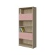 BOOKCASE OF 4 SHELVES, CUPBOARDS AND DRAWERS