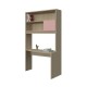 BOOKCASE WITH CURVED DESK COMPOSITION WITH 2 SHELVES AND A CUPBOARD