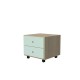 BEDSIDE TABLE ON WHEELS WITH TWO DRAWERS