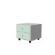 BEDSIDE TABLE ON WHEELS WITH TWO DRAWERS