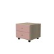 BEDSIDE TABLE ON WHEELS WITH TWO DRAWERS