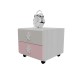 BEDSIDE TABLE ON WHEELS WITH TWO DRAWERS