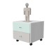 BEDSIDE TABLE ON WHEELS WITH TWO DRAWERS