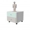 BEDSIDE TABLE ON WHEELS WITH TWO DRAWERS