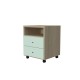 BEDSIDE TABLE WITH TWO DRAWERS AND A SHELF