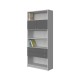 BOOKCASE OF 4 SHELVES, CUPBOARDS AND DRAWERS