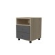 BEDSIDE TABLE WITH TWO DRAWERS AND A SHELF