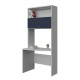 BOOKCASE WITH CURVED DESK COMPOSITION WITH 1 SHELF AND TWO CUPBOARDS