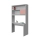 BOOKCASE WITH CURVED DESK COMPOSITION WITH 2 SHELVES AND A CUPBOARD