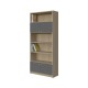 BOOKCASE OF 4 SHELVES AND CUPBOARDS