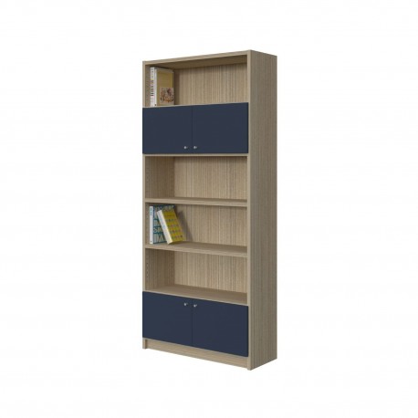 BOOKCASE OF 4 SHELVES AND CUPBOARDS
