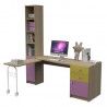 BOOKCASE WITH CURVED DESK COMPOSITION