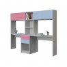 BOOKCASE WITH DOUBLE DESK COMPOSITION AND DRAWERS