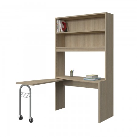 BOOKCASE WITH CURVED DESK COMPOSITION WITH 2 SHELVES