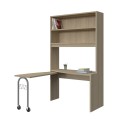 BOOKCASE WITH CURVED DESK COMPOSITION WITH 2 SHELVES