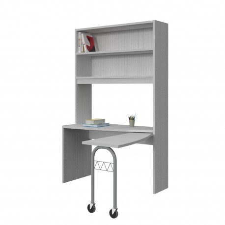 BOOKCASE WITH CURVED DESK COMPOSITION WITH 2 SHELVES