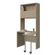 BOOKCASE WITH CURVED DESK COMPOSITION WITH 1 SHELF AND TWO CUPBOARDS