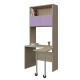 BOOKCASE WITH CURVED DESK COMPOSITION WITH 1 SHELF AND TWO CUPBOARDS