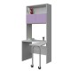 BOOKCASE WITH CURVED DESK COMPOSITION WITH 1 SHELF AND TWO CUPBOARDS