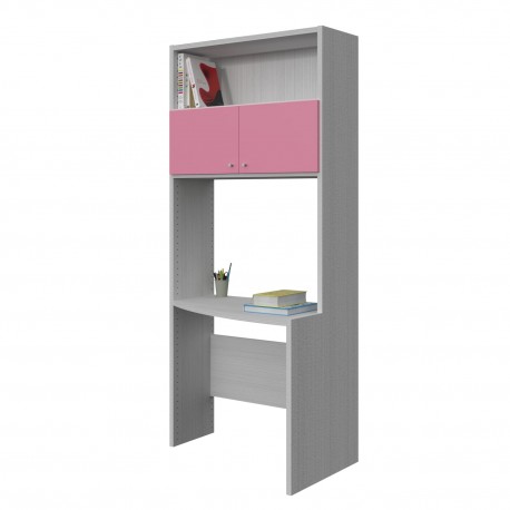 BOOKCASE WITH CURVED DESK COMPOSITION WITH 1 SHELF AND TWO CUPBOARDS