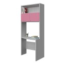 BOOKCASE WITH CURVED DESK COMPOSITION WITH 1 SHELF AND TWO CUPBOARDS