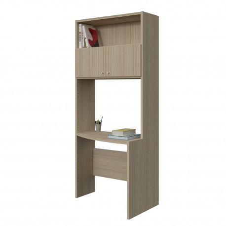 BOOKCASE WITH CURVED DESK COMPOSITION WITH 1 SHELF AND TWO CUPBOARDS