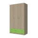 3-PLY WARDROBE WITH 4 DRAWERS