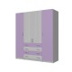 4-PLY WARDROBE WITH 4 DRAWERS