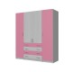 4-PLY WARDROBE WITH 4 DRAWERS