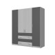 4-PLY WARDROBE WITH 4 DRAWERS