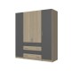 4-PLY WARDROBE WITH 4 DRAWERS