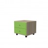 BEDSIDE TABLE ON WHEELS WITH TWO DRAWERS