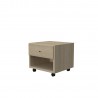 BEDSIDE TABLE ON WHEELS WITH ONE DRAWER